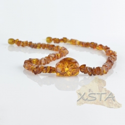 Amber  necklace irregular cognac with pendant